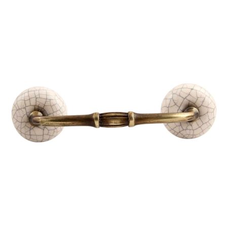 Cream Crackle Ceramic Bridge Handle